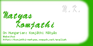matyas komjathi business card